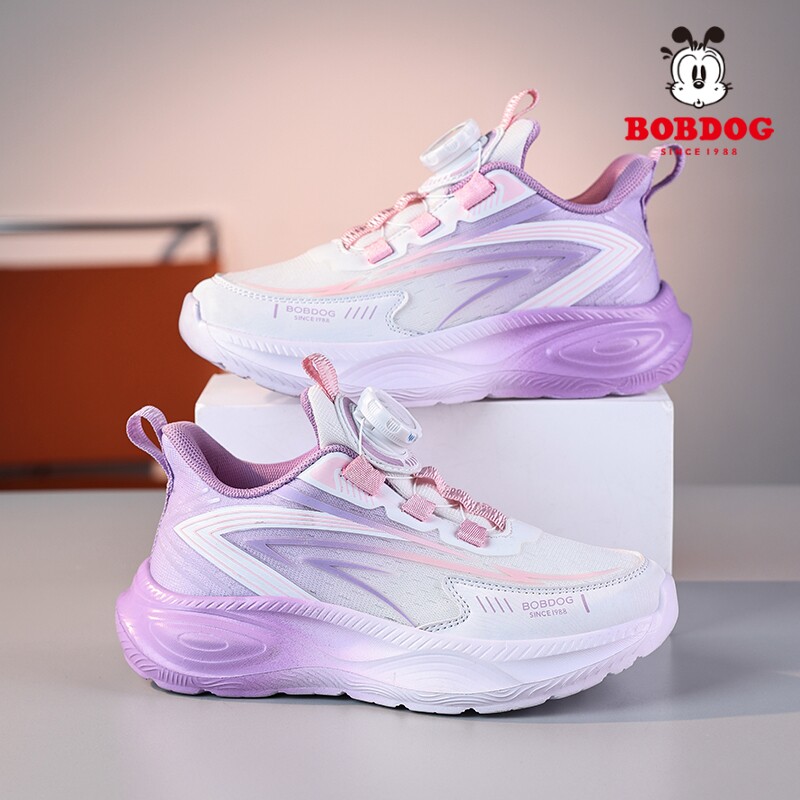 巴布豆童鞋春季新款女童运动鞋双网透气儿童韩版百搭小学生跑步鞋