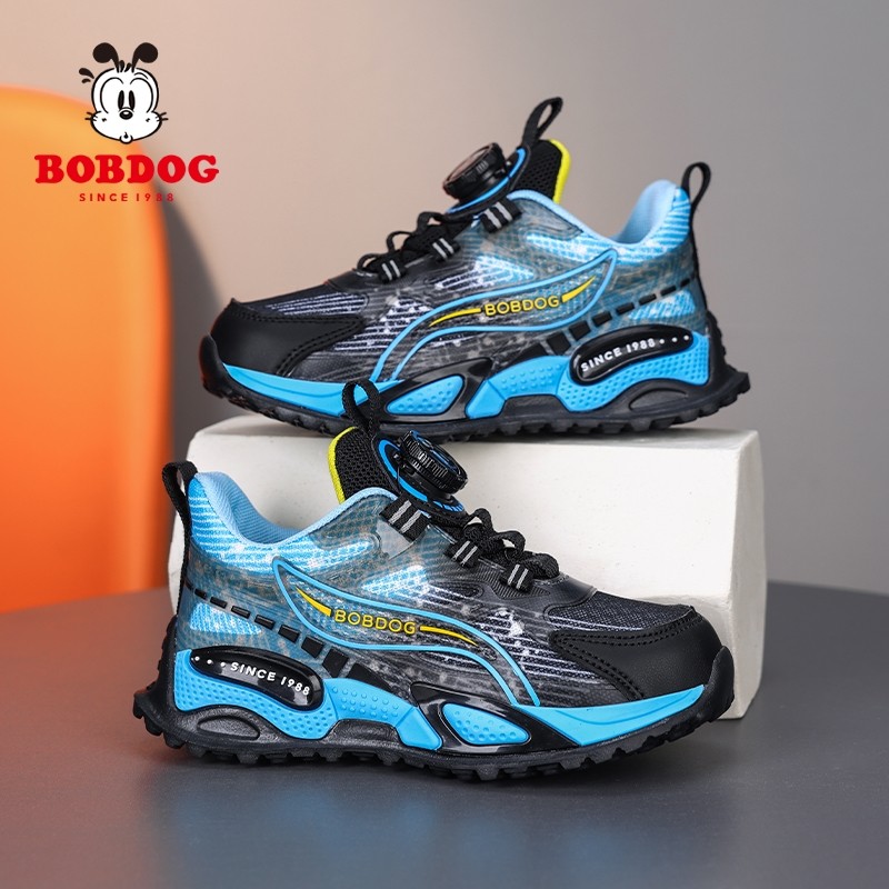 巴布豆春秋季新款男童运动鞋网面透气软底防滑儿童中大童学生跑步