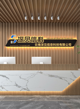 公司前台背景墙进门logo形象墙背景文字招牌灯箱定制发光字制作