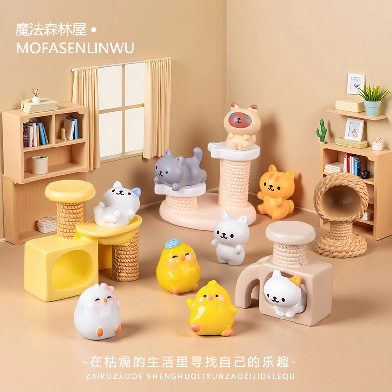 无聊了小猫猫窝装饰摆件