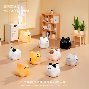 饰品卡通迷你桌面汽车摆件 创意可爱迷你小猫公仔萌粒微景观diy装