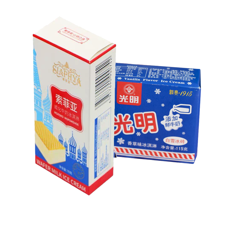 百家得索菲亚威化牛奶雪糕光明冰砖奶砖冰淇淋网红三明治冰激凌