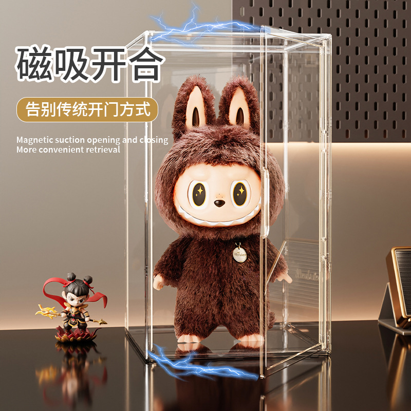 zimomo大首领泡泡玛特展示盒透明亚克力收纳盒labubu60cm防尘罩
