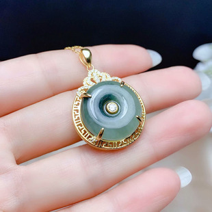 日系CoopKoop项链空拖925镀银吊坠空托 女 平安扣圆银托配件镶嵌