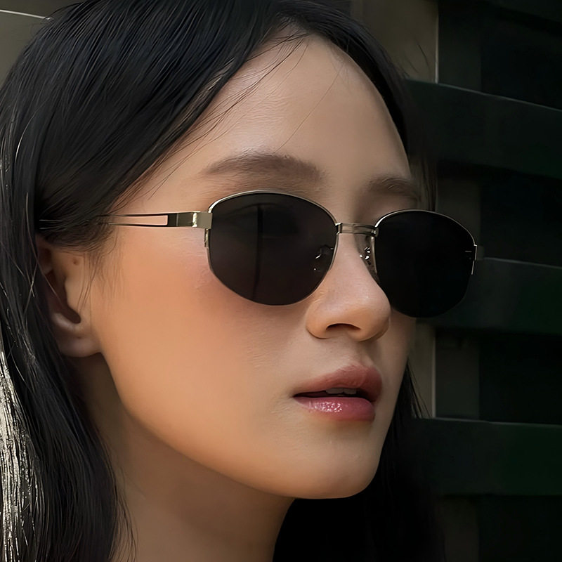 日系coopkoop新款时尚金属椭圆夏季防晒太阳镜  欧美个性墨镜