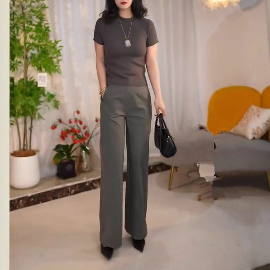 日系coopkoop春夏新款色修身短袖t恤时尚直筒长裤显瘦女