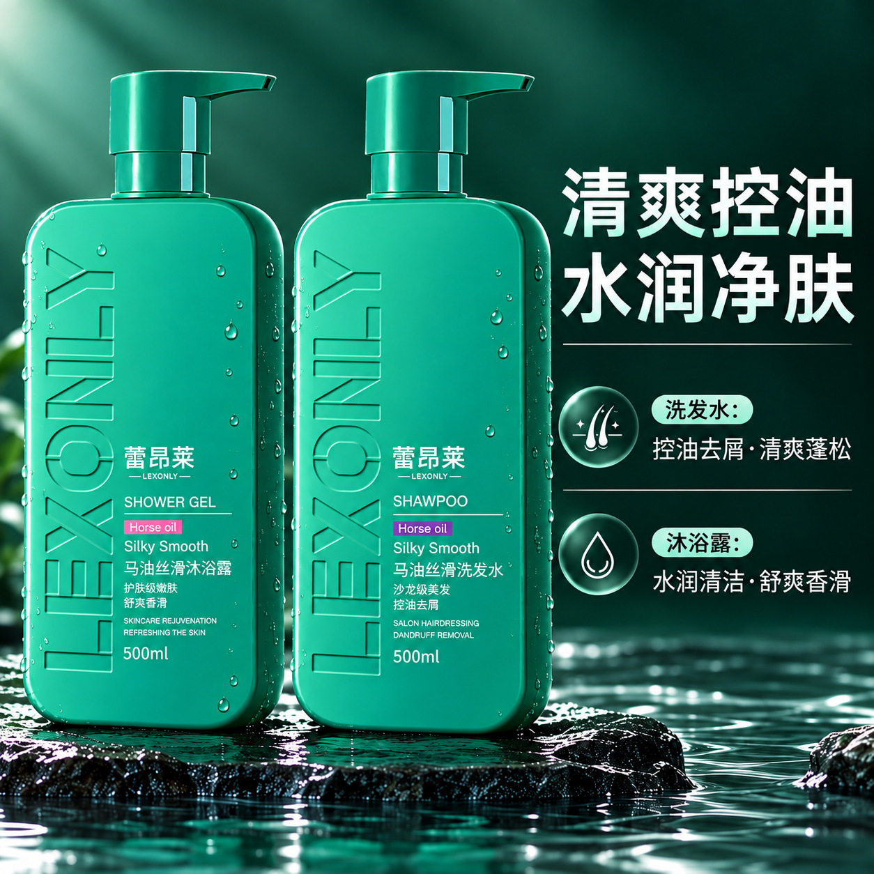新款推荐马油洗发水控油去屑清爽蓬松洗发露