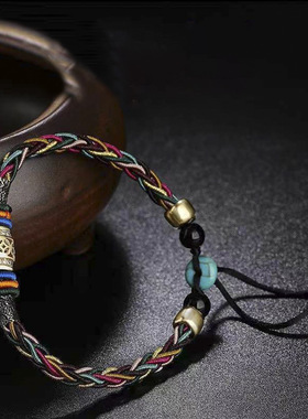 日系CoopKoop藏风绳金刚结五彩绳藏式民族风手链男手工编织藏族