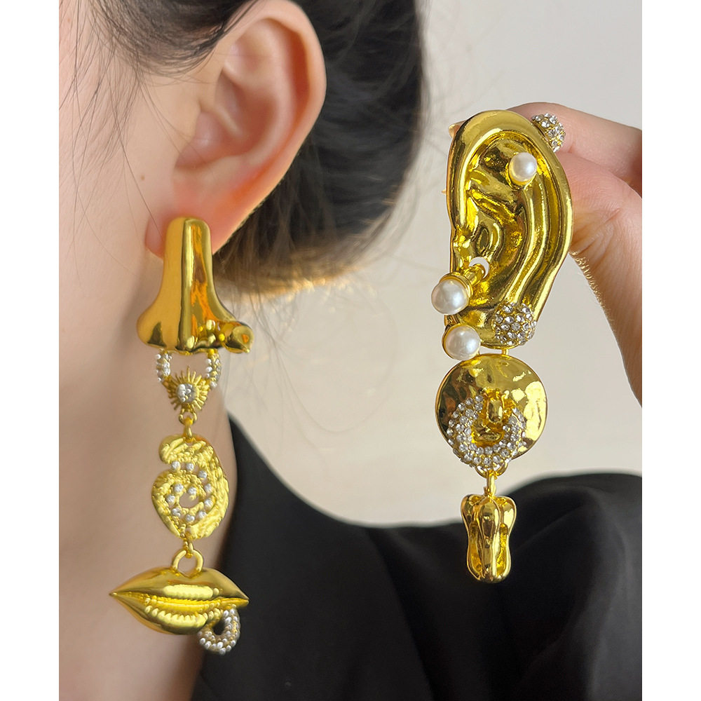 日系CoopKoop中古vintage 西洋法式高级感达标鼻子嘴耳朵耳坠