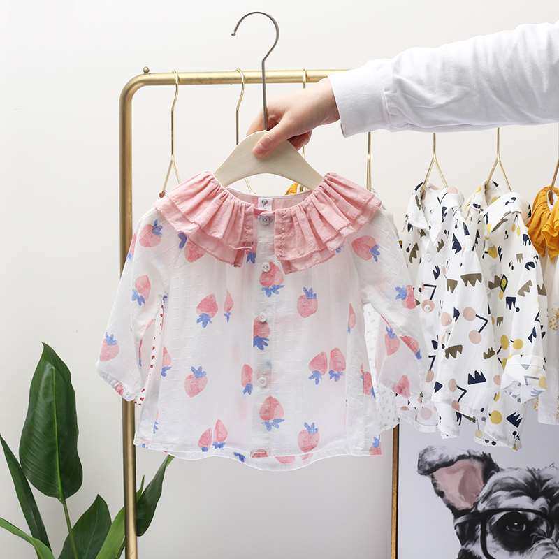 女童衬衣 新品妞2019秋装布衣宝宝娃娃领棉质长袖衬衫 公主上衣在类目 童装/婴儿装/亲子装, 衬衫中 - 来自Buy2taobao.com提供专业的淘宝代购服务