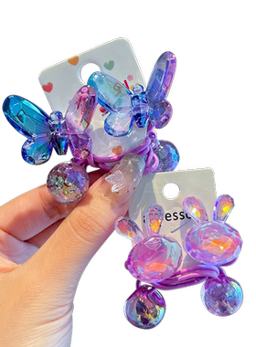 水晶蝴蝶儿童皮筋不伤发
