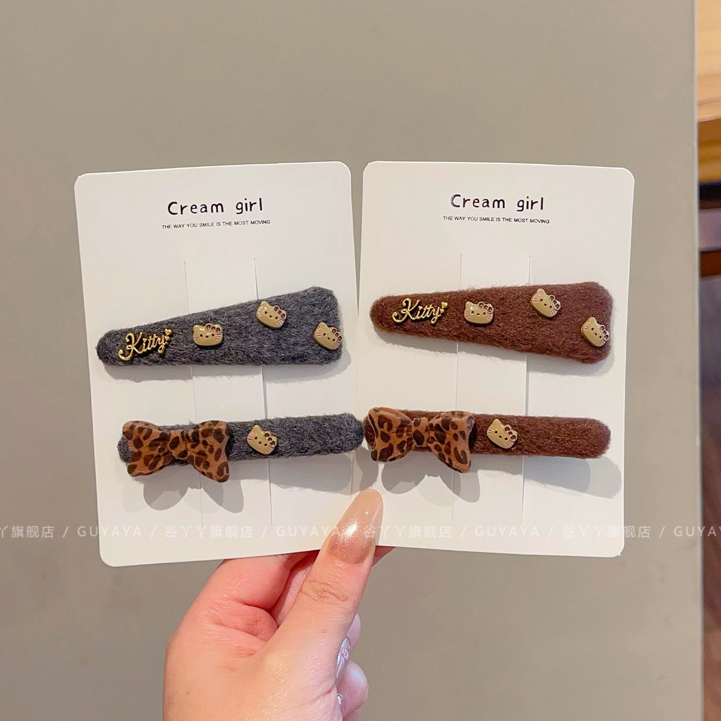 女童Kt韩系可爱毛绒一字夹儿童