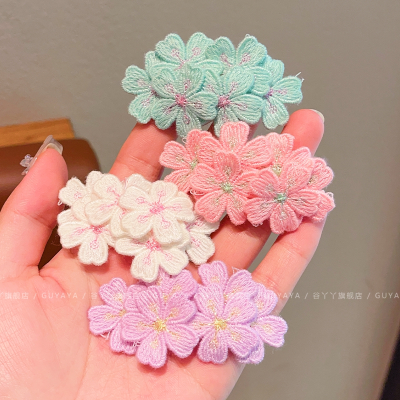 儿童甜美花朵侧边bb夹春季新款