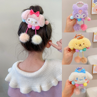 美乐蒂发圈儿童头绳可爱库洛米毛线卡通皮筋女孩扎马尾丸子头发饰