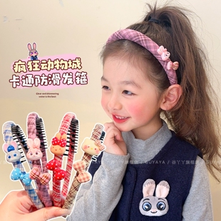 女童卡通可爱发箍儿童疯狂动物城碎发神器小女孩前额刘海防滑发卡