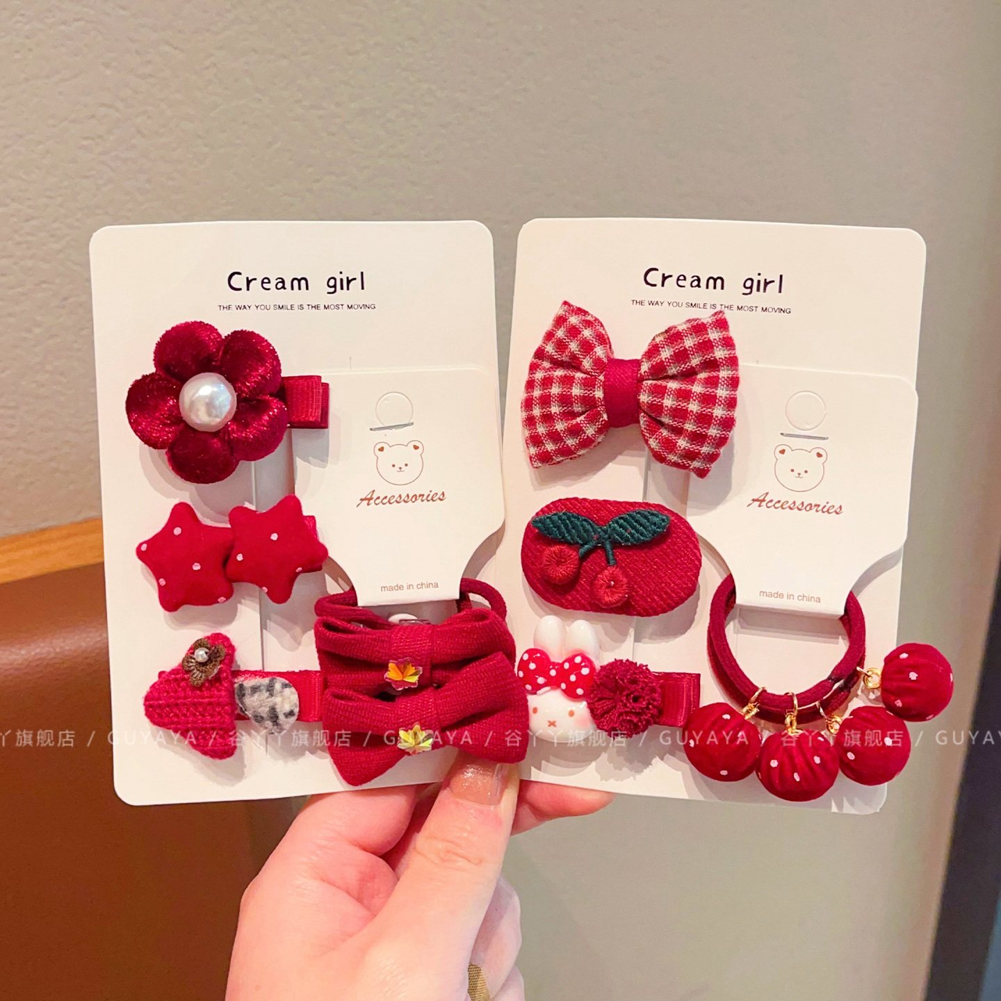 儿童新年红色发夹女童宝宝可爱卡通花朵布包夹小女孩洋气喜庆发卡,童装/婴儿装/亲子装,发饰,淘宝优惠券,粉丝福利购,淘宝优惠卷