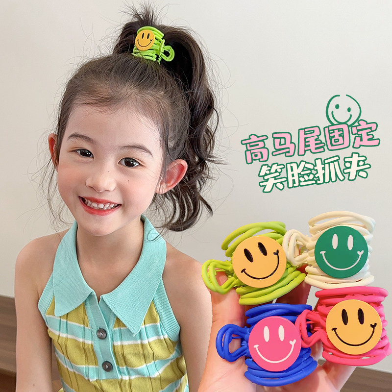 可爱笑脸宝宝发夹女马尾高抓夹图片