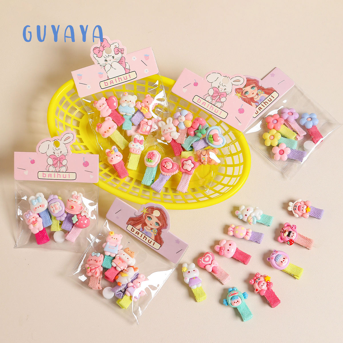 全包布不伤发宝宝发卡超萌高颜值