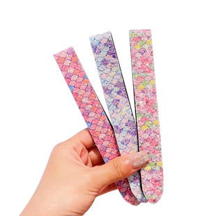 儿童美人鱼公主魔术贴发箍女孩扎丸子头发饰宝宝前额发带束发发帖