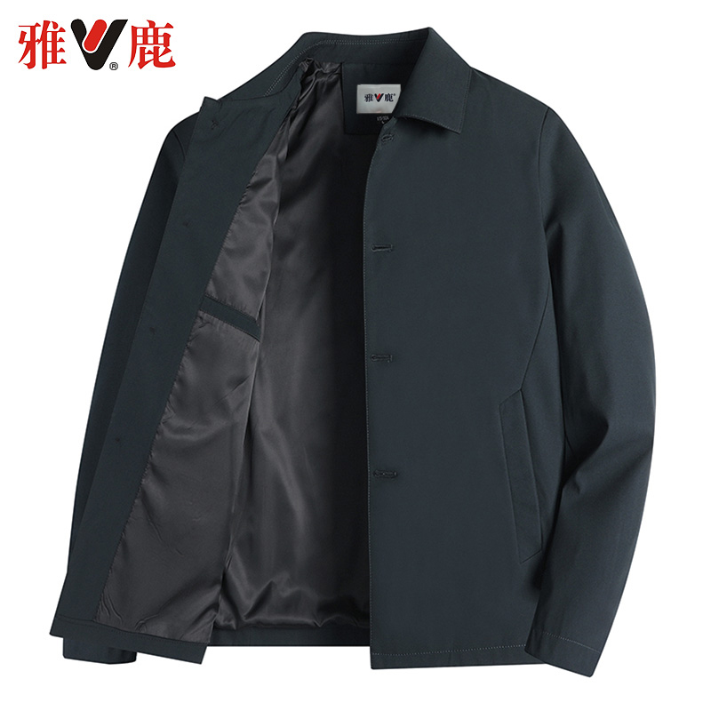 雅鹿春秋季新款商务休闲男士夹克