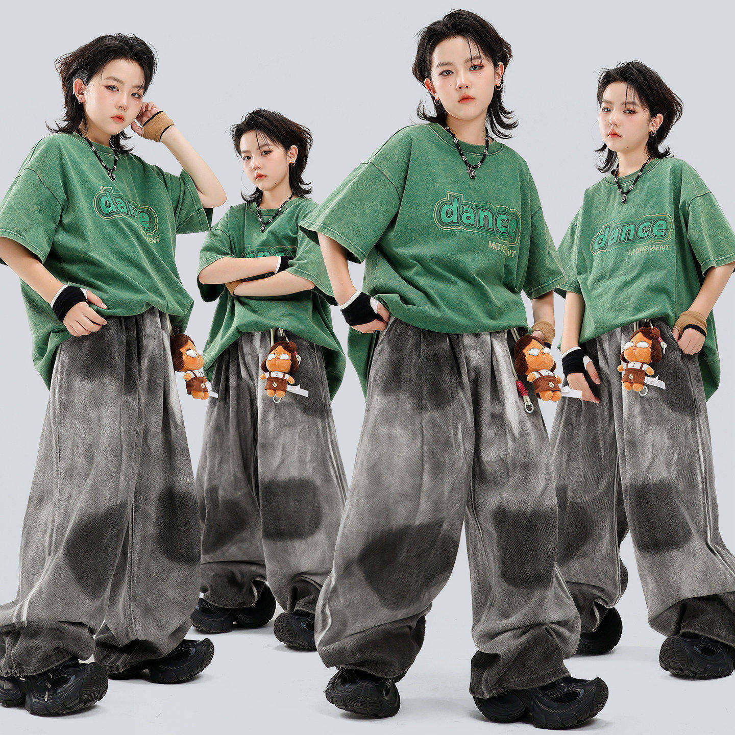 街舞男童潮服嘻哈儿童喷黑