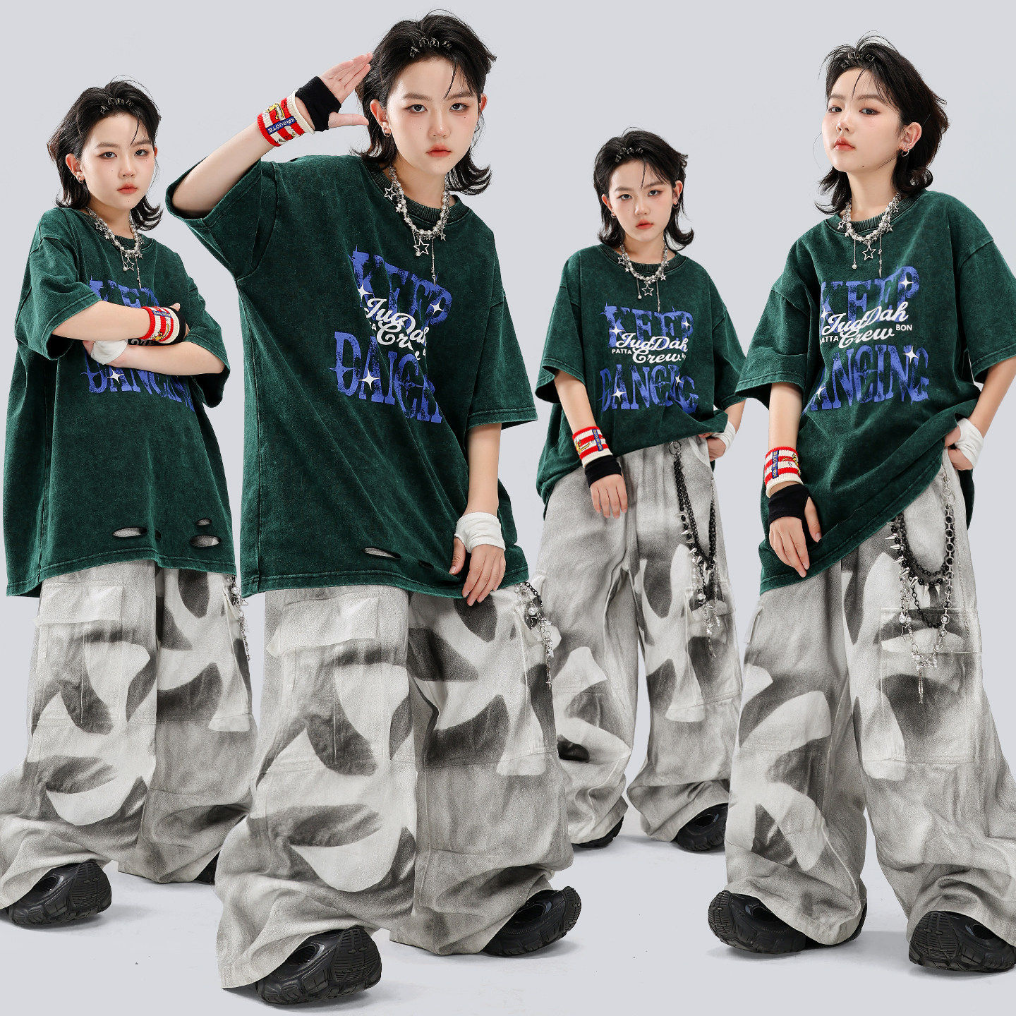 街舞男童演出潮服嘻哈风夏季儿童