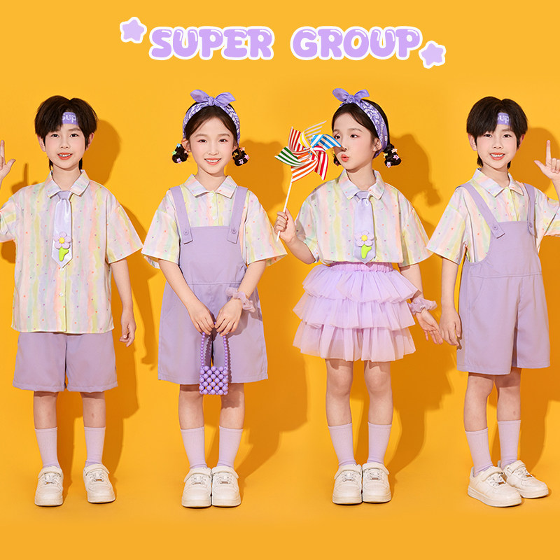 六一幼儿园舞蹈表演服儿童啦啦队演出服小学生运动会团体合唱服装
