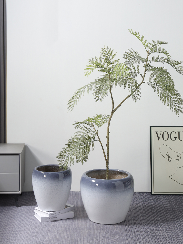 家用陶瓷花盆球形北欧风室内金钱树龟背竹大口径发财树专用绿植盆