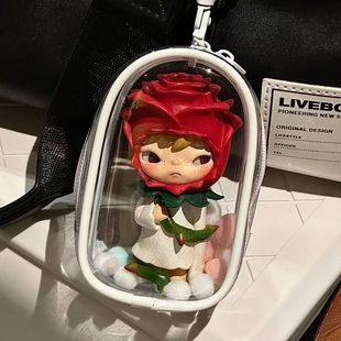 娃包10cm泡泡玛特pvc透明努努手办溜晒娃包5cm盲盒十厘米外出痛包