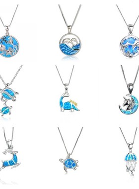 girls women necklace cute pendant child blue wedding jewelry