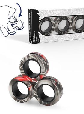 3Pcs Fidget Spinner Magnetic Ring Toys Fingers Magnet Rings