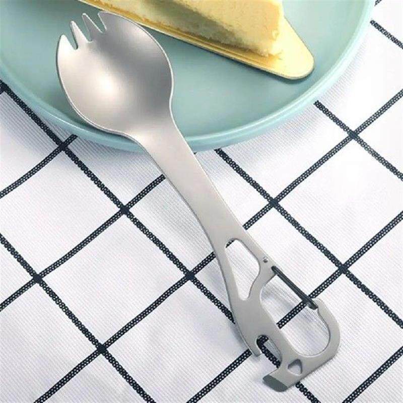 5 In 1 Camping Spork Spoon Multi Tool Copener Cutlery