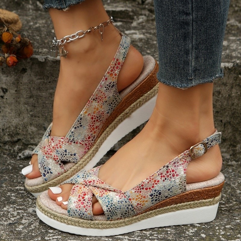 summer wedge shoes ladies sandals for women Gladiator Cross