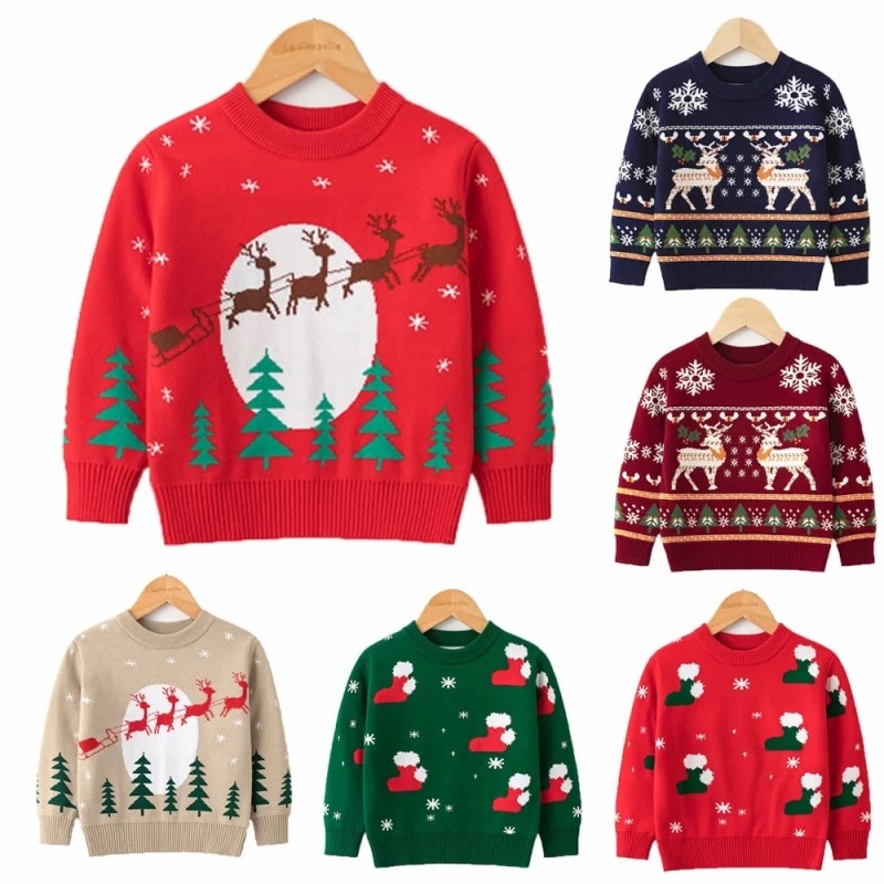 Kids Jumper Xmas Christmas Ugly Sweater Boys girls Cartoon