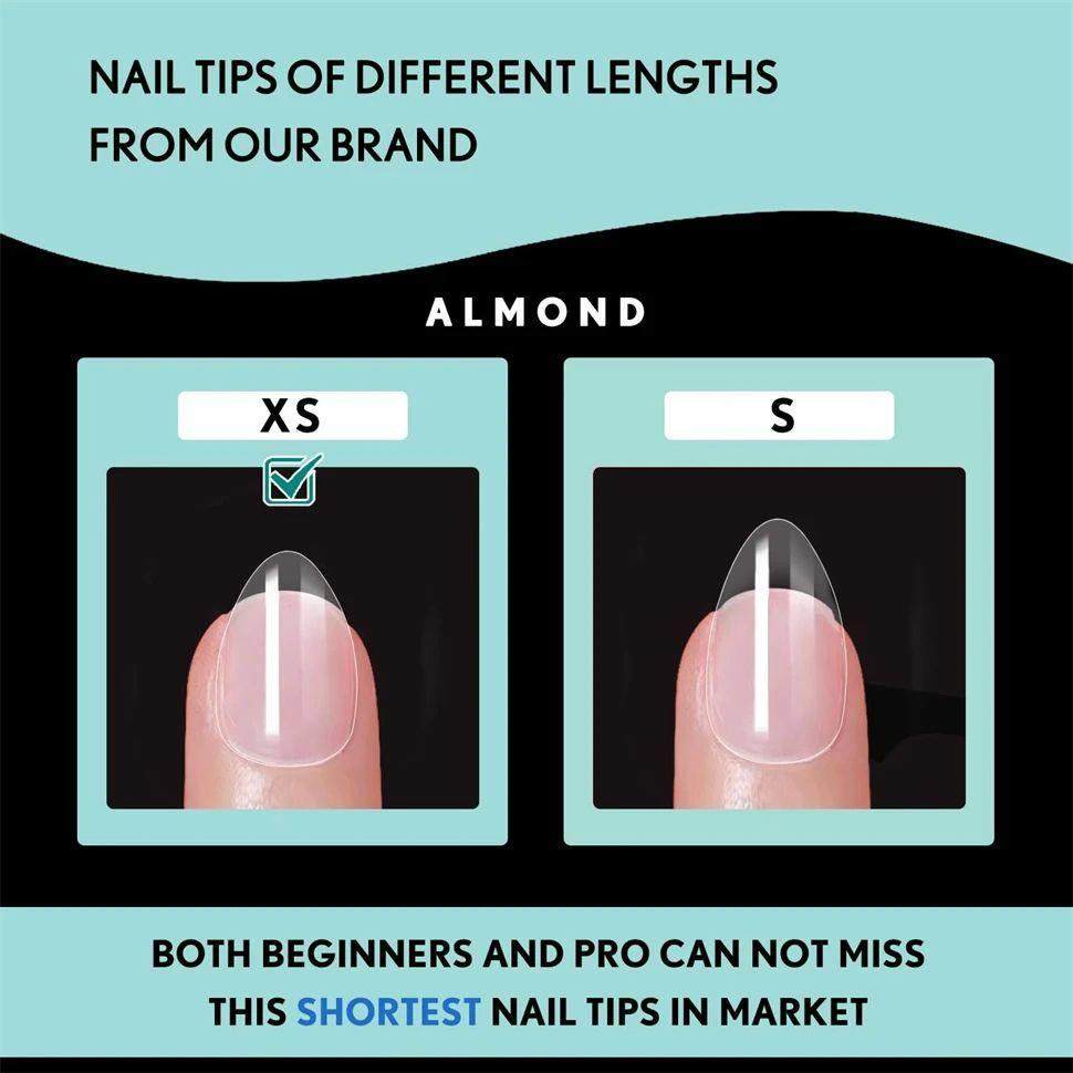 600 PCS Soft Gel X Nail Tips Supplies,Full Cover False Nail