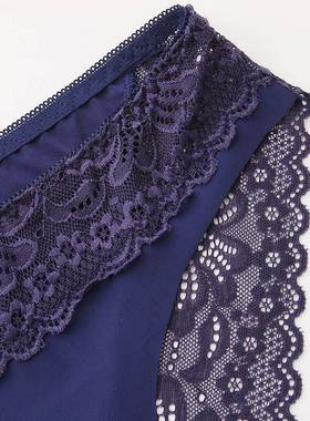 TrowBridge 3PCS/Set Women's Panties Lace Silk Satin Underwea