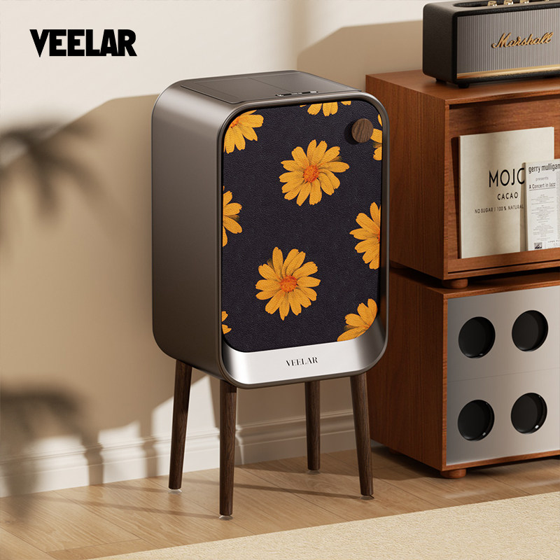 VEELAR智能感应垃圾桶家用客厅可爱创意厨房高脚高颜值2026新款