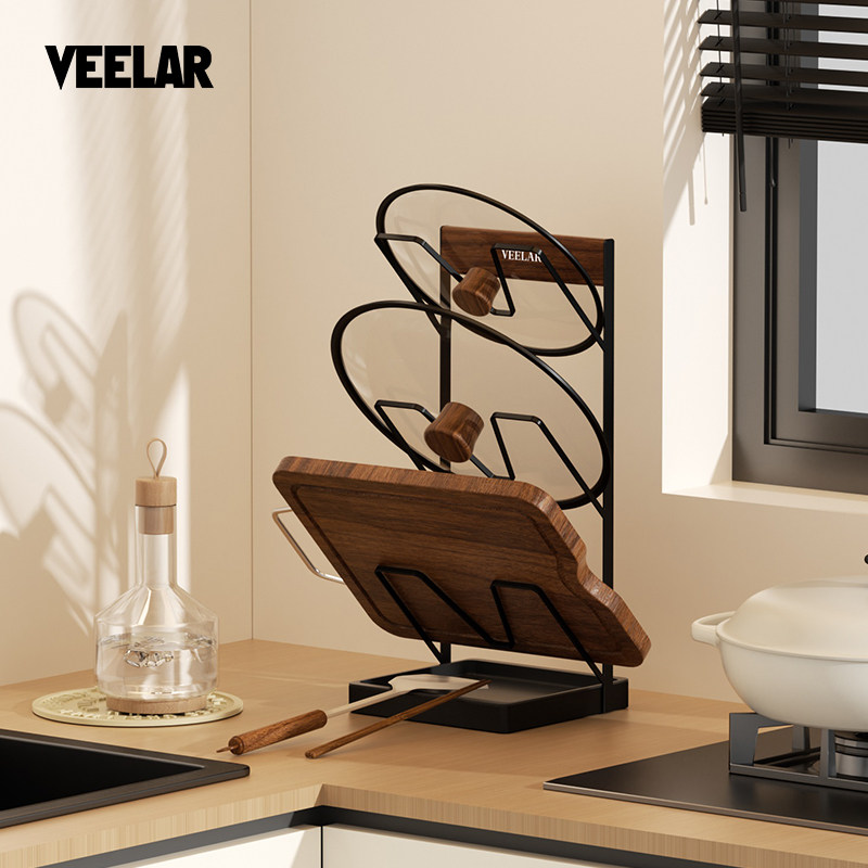 VEELAR台面锅盖架家用厨房置物架立式放置收纳架高级感简约金属