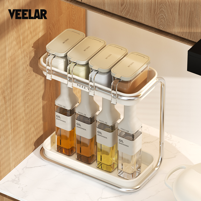 VEELAR厨房调料置物架台面家用放调味品架盐调味盒罐双层收纳架子