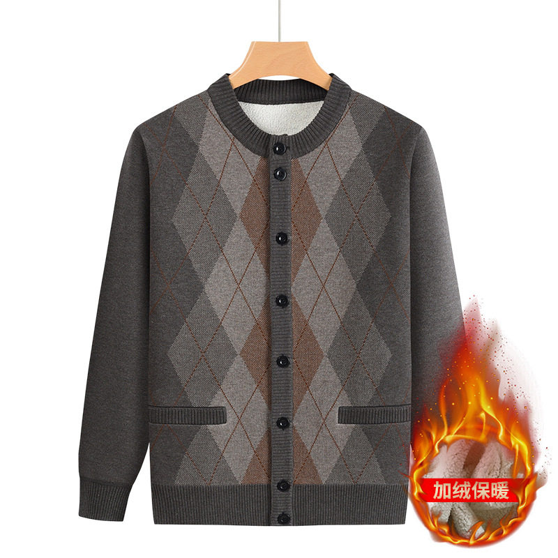 源头工厂中老年爷爷装加绒保暖针织衫毛衣外套上衣老人爸爸老年装,男装,中老年上装,淘宝优惠券,粉丝福利购,淘宝优惠卷