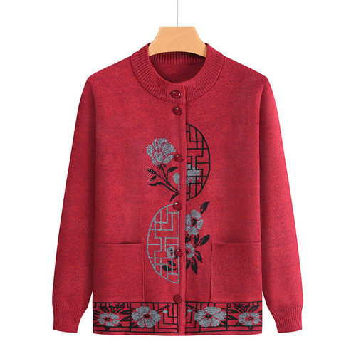 针织衫毛衣上衣妈妈老人衣服女