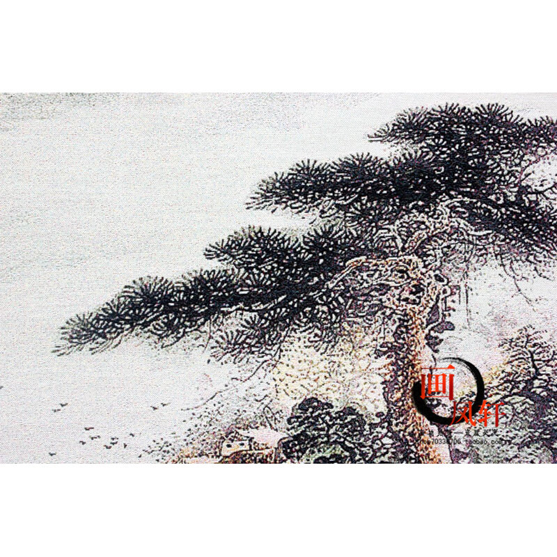 刺绣山水青山g绿水图小桥流水中堂国画卷轴家居装饰礼品丝绸直接