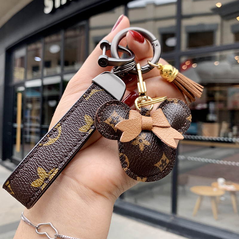 LV&GEDETE 轻奢米奇迷你汽车钥匙扣挂件卡通简约钥匙链女包包挂饰