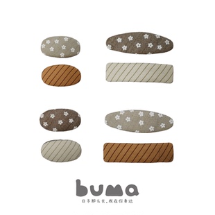 buma好看的手工发夹格纹小花儿童发卡宝宝胎毛夹刘海夹侧边发夹