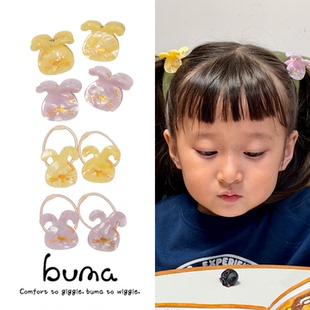 buma儿童漂亮发夹兔子发圈小抓夹发绳女新款醋酸可爱女宝发绳