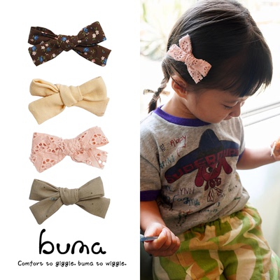 buma儿童发夹手作精美的女童发卡小熊的午后新年蝴蝶结女孩发饰