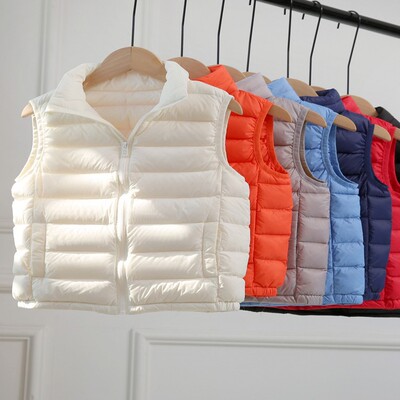 2023秋冬儿童轻薄羽绒马甲背心宝宝男童女童中大童坎肩内胆外穿潮