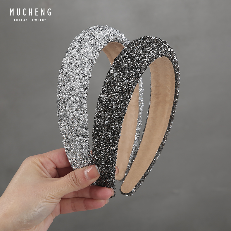 慕诚水钻ins珍珠头箍简约