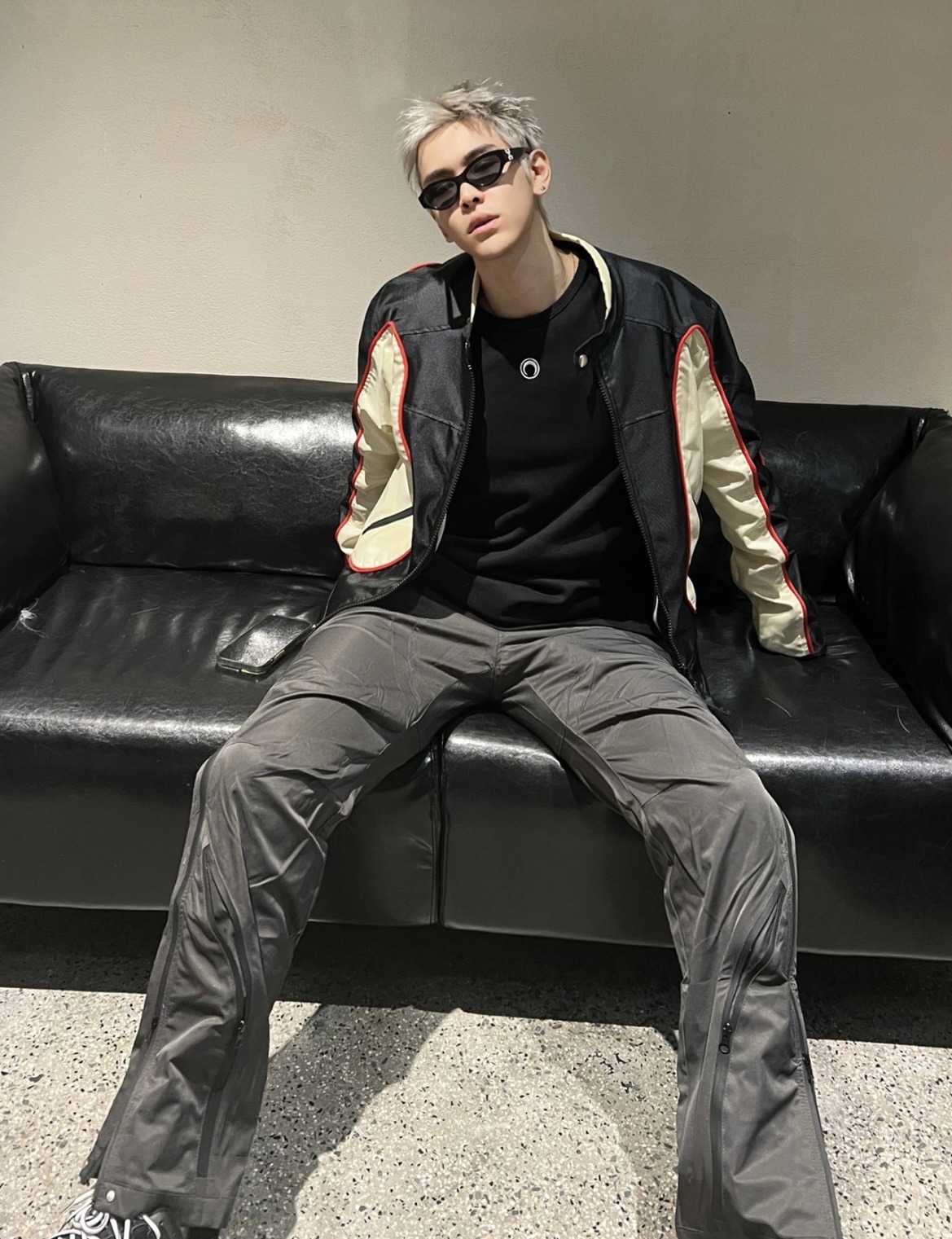 YProject美式复古机车撞色夹克外套高街长袖赛车服朴宰范同款情侣