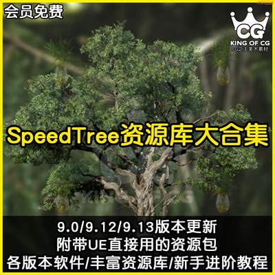 秒发speedtree软件树库教程虚幻引擎C4d/Unity/UE4/资源环境植物u